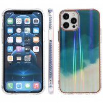 Удароустойчив защитен кейс с мотив на водни бои за iPhone 13 Pro - зелен