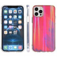 Удароустойчив защитен кейс с мотив на водни бои за iPhone 13 Pro Max - розов