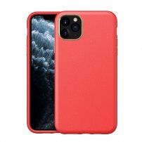 Удароустойчив кейс с кожена текстура за iPhone 12 Pro Max - червен