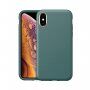 Удароустойчив кейс с кожена текстура за iPhone X / XS - зелен