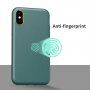Удароустойчив кейс с кожена текстура за iPhone X / XS - зелен