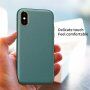 Удароустойчив кейс с кожена текстура за iPhone X / XS - зелен