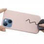 Защитен силиконов кейс съвместим с MagSafe зареждане за iPhone 13 mini - старинно розов
