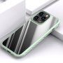 Удароустойчив прозрачен кейс с въглеродна текстура за iPhone 13 Pro Max - зелен