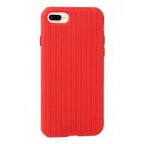 Силиконов кейс с плетка за iPhone 7 Plus / 8 Plus - червен