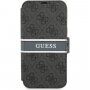Guess 4G Printed Stripe флип калъф за iPhone 13 mini - сиво