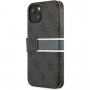 Guess 4G Printed Stripe флип калъф за iPhone 13 mini - сиво