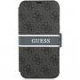 Guess 4G Printed Stripe флип калъф за iPhone 13 Pro - сиво