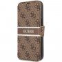 Guess 4G Printed Stripe флип калъф за iPhone 13 Pro Max - кафяв
