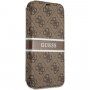 Guess 4G Printed Stripe флип калъф за iPhone 13 Pro Max - кафяв