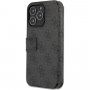 Guess 4G Metal Logo флип калъф за iPhone 13 Pro Max - сиво