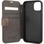 Guess 4G Metal Logo флип калъф за iPhone 13 mini - кафяв