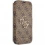 Guess 4G Metal Logo флип калъф за iPhone 13 Pro Max - кафяв