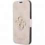 Guess 4G Metal Logo флип калъф за iPhone 13 mini - розово