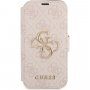 Guess 4G Metal Logo флип калъф за iPhone 13 mini - розово