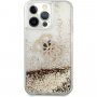 Guess Big 4G Liquid Glitter Gold кейс за iPhone 13 Pro Max - златен