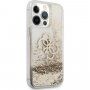 Guess Big 4G Liquid Glitter Gold кейс за iPhone 13 Pro Max - златен