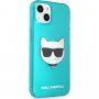 Karl Lagerfeld Choupette Head кейс за iPhone 13 mini - тюркоазен