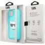 Karl Lagerfeld Choupette Head кейс за iPhone 13 mini - тюркоазен