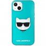 Karl Lagerfeld Choupette Head кейс за iPhone 13 mini - тюркоазен
