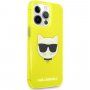 Karl Lagerfeld Choupette Head кейс за iPhone 13 Pro - неоново жълт