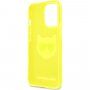 Karl Lagerfeld Choupette Head кейс за iPhone 13 Pro - неоново жълт