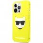 Karl Lagerfeld Choupette Head кейс за iPhone 13 Pro Max - неоново жълт