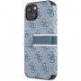 Guess 4G Printed Stripe флип калъф за iPhone 13 mini - синьо