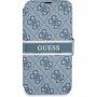 Guess 4G Printed Stripe флип калъф за iPhone 13 - синьо