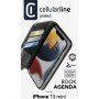 Cellularline Book Agenda 2 флип калъф за iPhone 13 mini - черно