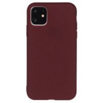 Кейс от мека пластмаса за iPhone 13 Pro - винено червен