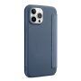 Калъф тип портмоне от силикон и PU кожа за iPhone 13 mini - синьо