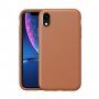 Удароустойчив кейс с кожена текстура за iPhone XR - кафяв