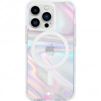 Case Mate Soap Bubble холографски кейс с MagSafe за iPhone 13 Pro - прозрачен