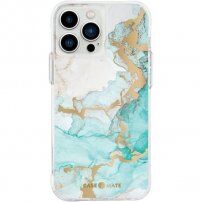 Case Mate Tough Print мраморен кейс за iPhone 13 Pro Max - тюркоазен