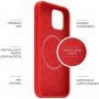 FIXED MagFlow силиконов кейс с MagSafe за iPhone 13 - червен