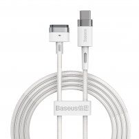 Baseus магнитен кабел за зареждане с конектор MagSafe 2 (форма T) / USB-C за Macbook - 2m - бял