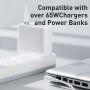 Baseus магнитен кабел за зареждане 60W USB-C / MagSafe (tvar L) за Macbook - 2 m - бял