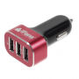 iFans мощно зарядно за кола (5.1А)с три USB порту за Apple iPhone / iPad / iPod - черно-червено