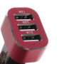 iFans мощно зарядно за кола (5.1А)с три USB порту за Apple iPhone / iPad / iPod - черно-червено