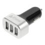 iFans мощно зарядно за кола (5.1A) с три USB порта за Apple iPhone / iPad / iPod - черно-сребърна