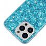 Защитен кейс с пайети за iPhone 13 mini - син