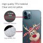 Прозрачен кейс от мека пластмаса за iPhone 13 Pro Max - коледен елен