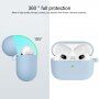Силиконов калъф с карабинер за AirPods 3 - светлосин