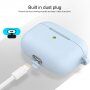 Силиконов калъф с карабинер за AirPods 3 - светлосин