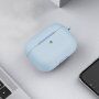 Силиконов калъф с карабинер за AirPods 3 - светлосин