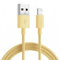 JOYROOM сплетен кабел за зареждане и пренос на данни USB-A / Lightning за iPhone / iPad / iPod / AirPods - 1 m - жълт