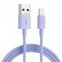 JOYROOM сплетен кабел за зареждане и пренос на данни USB-A / Lightning за iPhone / iPad / iPod / AirPods - 1 m - лилав