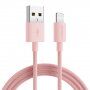 Joyroom сплетен кабел за зареждане и пренос на данни USB-A / Lightning за iPhone / iPad / iPod / AirPods - 2 m - розов