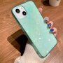 Прозрачен кейс с променливи сърчица за iPhone 13 Pro Max - зелен
